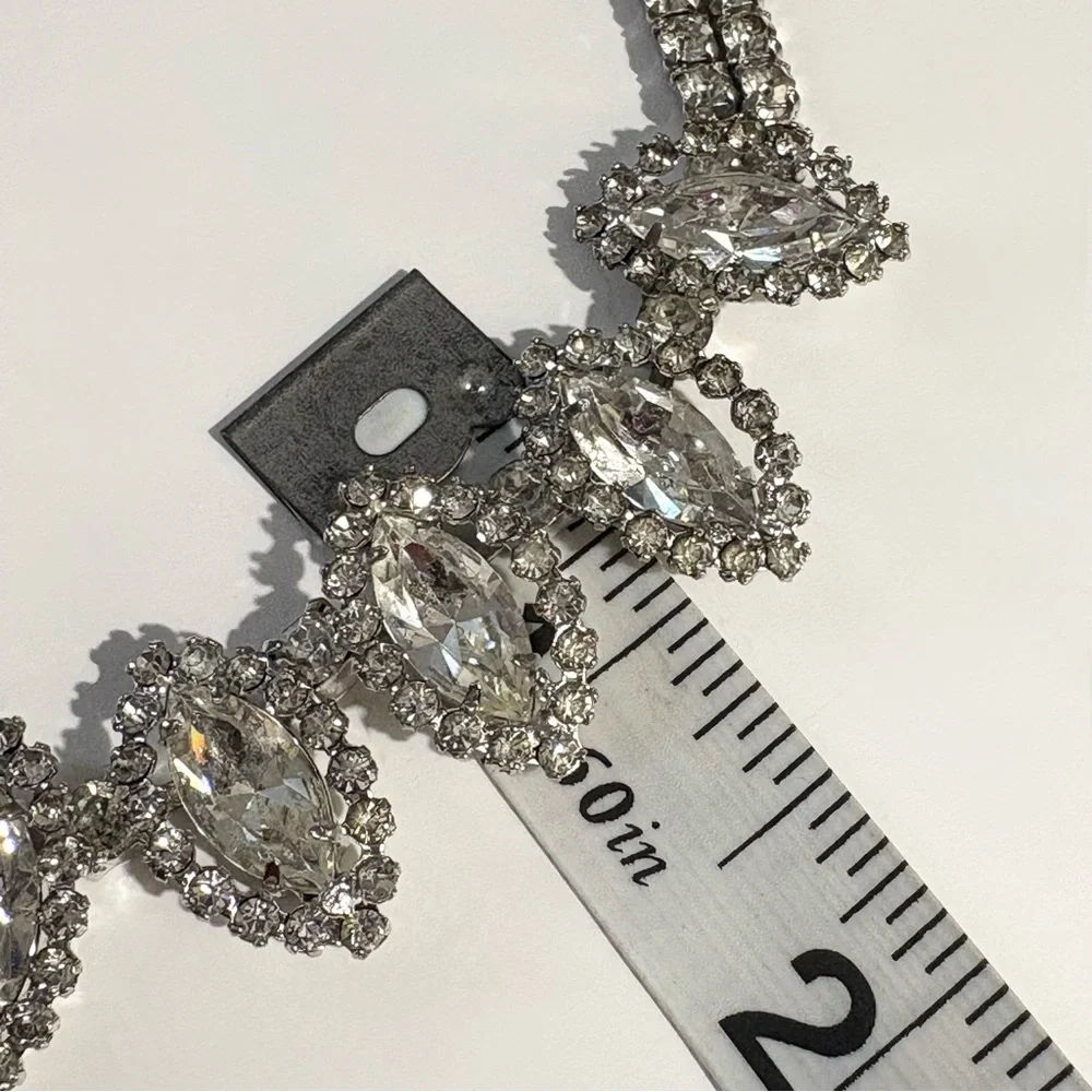 Weiss Vintage Signed White Rhinestone Choker Necklace